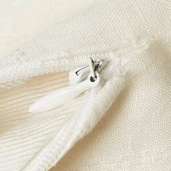 Pre Owned Jacquemus Ivory White Checked Linen L'amour Maxi Skirt M