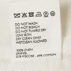 Pre Owned Jacquemus Ivory White Checked Linen L'amour Maxi Skirt M