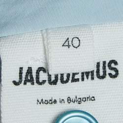 Jacquemus Blue Nylon Bubble La Montagne Crop Shirt M