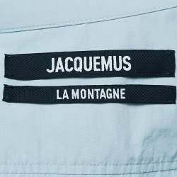 Jacquemus Blue Nylon Bubble La Montagne Crop Shirt M