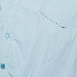 Jacquemus Blue Nylon Bubble La Montagne Crop Shirt M