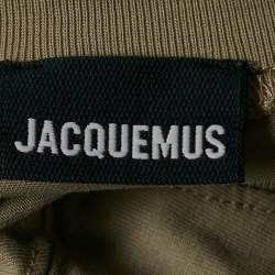 Jacquemus Sage Green Cotton Open Back Crop T-Shirt XS