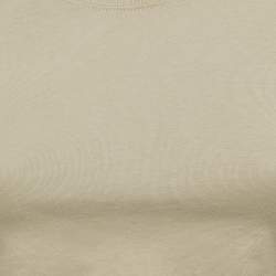 Jacquemus Sage Green Cotton Open Back Crop T-Shirt XS