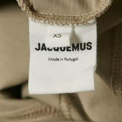 Jacquemus Sage Green Cotton Open Back Crop T-Shirt XS