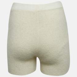 Jacquemus Cream Textured Rib Kit Shorts M