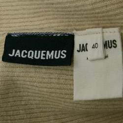 Jacquemus Cream Textured Rib Kit Shorts M