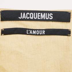 Jacquemus Yellow Linen Drape Style La Jupe Pencil Skirt 