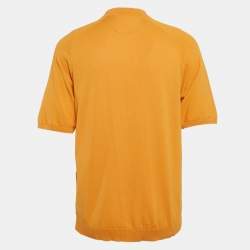 Jacquemus Yellow Cotton Knit Short Sleeve Jumper L