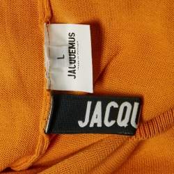 Jacquemus Yellow Cotton Knit Short Sleeve Jumper L