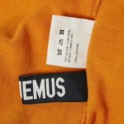 Jacquemus Yellow Cotton Knit Short Sleeve Jumper L