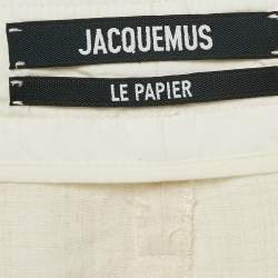 Jacquemus Cream Linen Blend Le Short Santon Shorts M