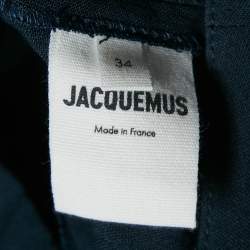 Jacquemus Navy Blue Hemp Blend Le Haut Bebi Crop Top S