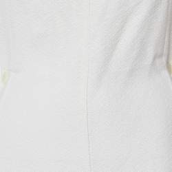 Jacquemus La Collectionneuse White Textured Crepe Tablier Halter Neck Dress L