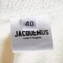 Jacquemus La Collectionneuse White Textured Crepe Tablier Halter Neck Dress L