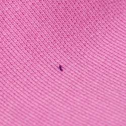 Jacquemus Pink Cotton Logo Print Crew Neck Cropped Sweatshirt Hoodie M