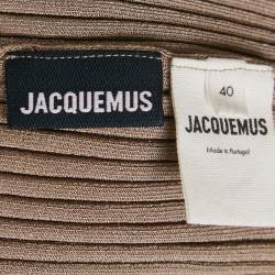 Jacquemus Dark Beige Rib Knit La Maille Pralù Le Raphia Cardigan L