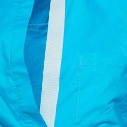 Jacquemus Blue Cotton La Chemise Asymmetric Crop Top M