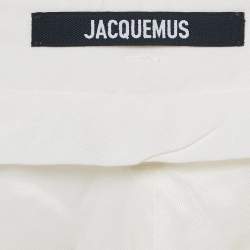 Jacquemus Off-White Linen Wide-Leg Cropped Pants L
