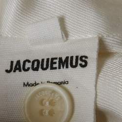 Jacquemus Off-White Linen Wide-Leg Cropped Pants L