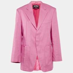 Jacquemus Pink Linen Blend La Veste D'Homme Blazer XS