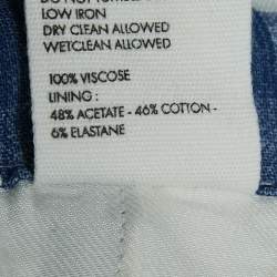 Jacquemus Blue/White Checked Crepe Straight Leg Trousers XS