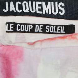 Jacquemus Pink/White Silk Blend Le Coup De Soleil Mini Dress S