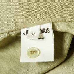 Jacquemus Green Crepe Le Bahia Tie Front Blouse XXS 