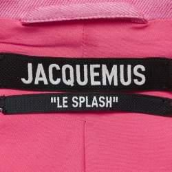 Jacquemus Pink Gabardine Linen Blend Single Breasted Le Splash Blazer L