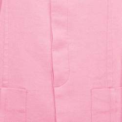 Jacquemus Pink Gabardine Linen Blend Single Breasted Le Splash Blazer L