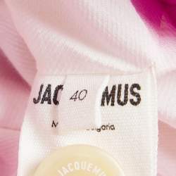 Jacquemus Pink Linen Blend Cropped Lannee 97 Jacket L