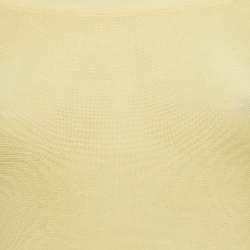 Jacquemus Yellow Stretch Knit Pleated Valensole Off-Shoulder Maxi Dress S