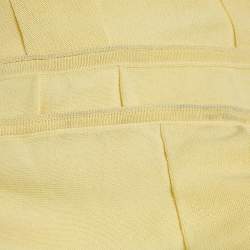 Jacquemus Yellow Stretch Knit Pleated Valensole Off-Shoulder Maxi Dress S