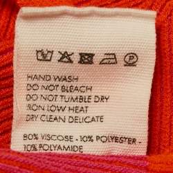 Jacquemus Orange/Pink Rib Knit V-Neck Bralette Top M