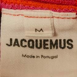 Jacquemus Orange/Pink Rib Knit V-Neck Bralette Top M