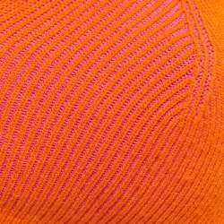 Jacquemus Orange/Pink Rib Knit V-Neck Bralette Top M