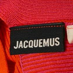 Jacquemus Orange/Pink Rib Knit V-Neck Bralette Top M