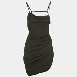 Jacquemus Black Crepe Asymmetric Le Splash Asymmetric Dress S