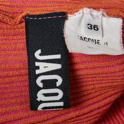 Jacquemus Pink/Orange Rib Knit La Maille Valensole Tank Top S