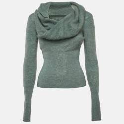 Jacquemus Green Wool Blend Twisted Neck Detail Sweater XL