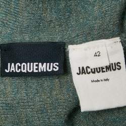 Jacquemus Green Wool Blend Twisted Neck Detail Sweater XL