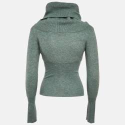 Jacquemus Green Wool Blend Twisted Neck Detail Sweater XL