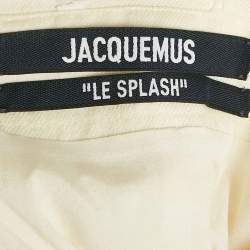 Jacquemus Cream Linen Blend Le Splash Mini Dress S