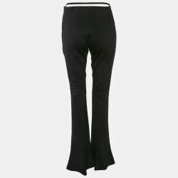 Jacquemus Black Wool Waistband Detail Wide Leg Le Splash Trousers L