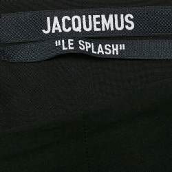 Jacquemus Black Wool Waistband Detail Wide Leg Le Splash Trousers L