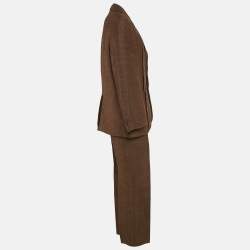 Jacquemus Brown Jute Le Raphia Blazer and Trousers Pantsuit S