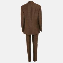 Jacquemus Brown Jute Le Raphia Blazer and Trousers Pantsuit S