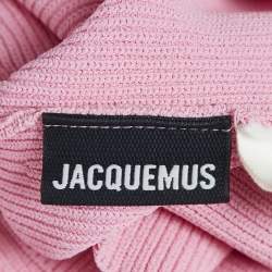 Jacquemus Pink Rib Knit Back Open Mini Dress M