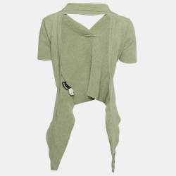 Jacquemus Green Rib Knit Tie-Up Back Open Top S