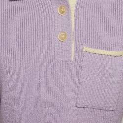 مملوكة مسبقًا Jacquemus Purple Rib Knit Le Polo Maille Arco Sweatshirt S