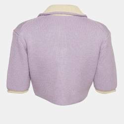 مملوكة مسبقًا Jacquemus Purple Rib Knit Le Polo Maille Arco Sweatshirt S